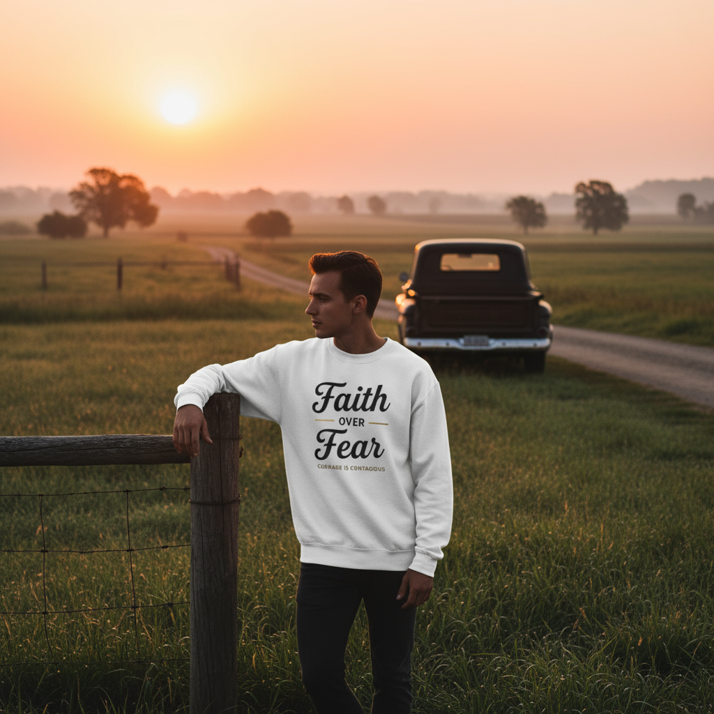 Faith Over Fear Sweatshirt Sunrise