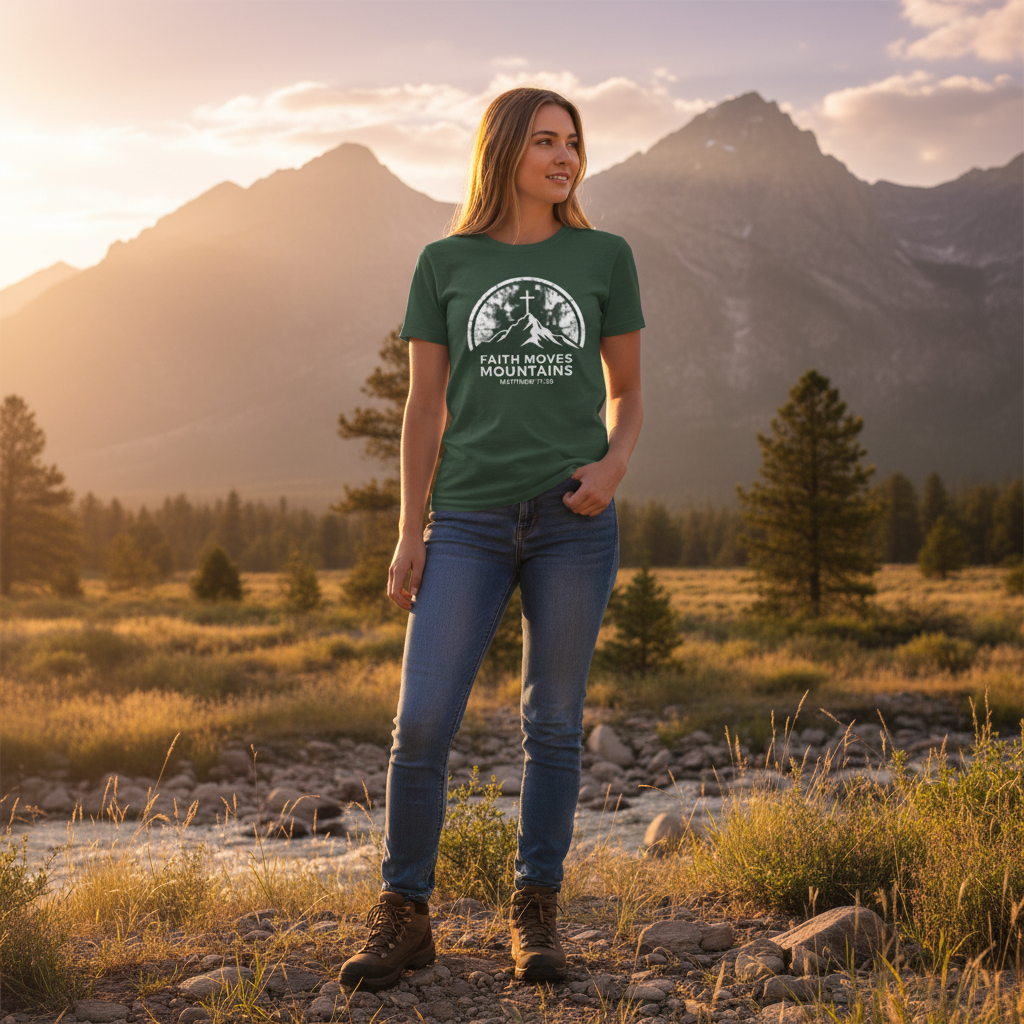 Faith Moves Mountains Tee- Womens