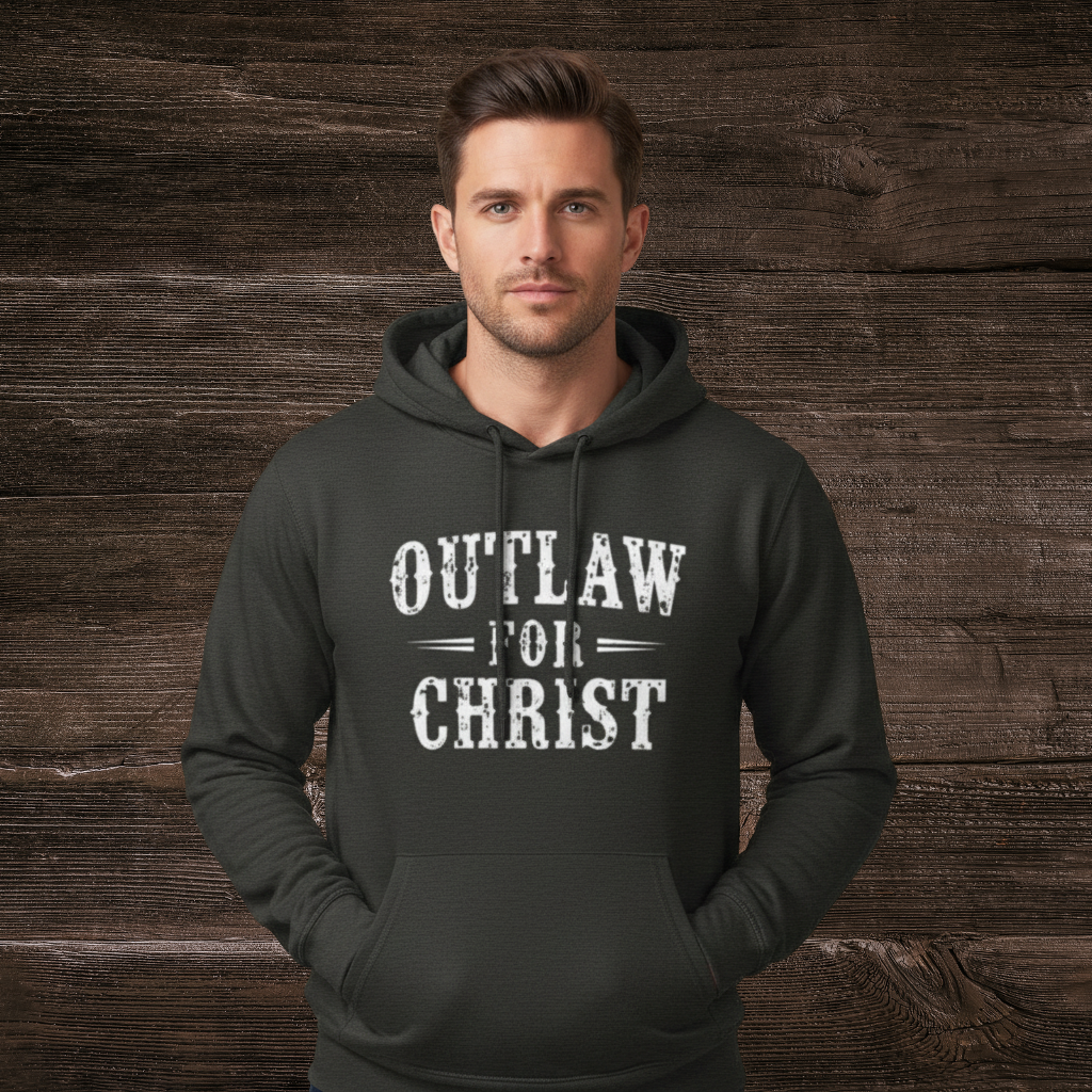 Outlaw For Christ Hoodie Dark Heather