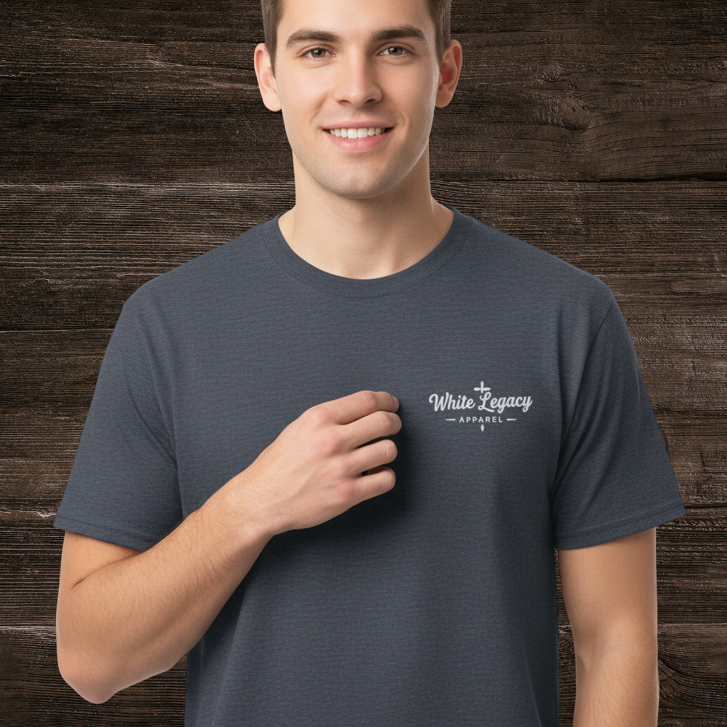 Hunt Fish Pray Tee Heather Navy