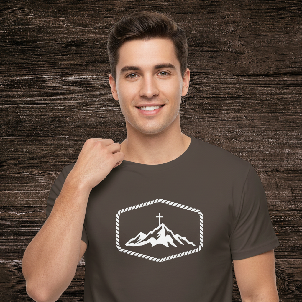 Mountain Cross Tee | Faith T-Shirt Dark Chocolate