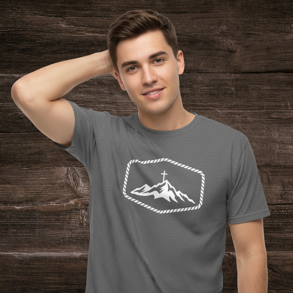 Mountain Cross Tee | Faith T-Shirt Dark Heather