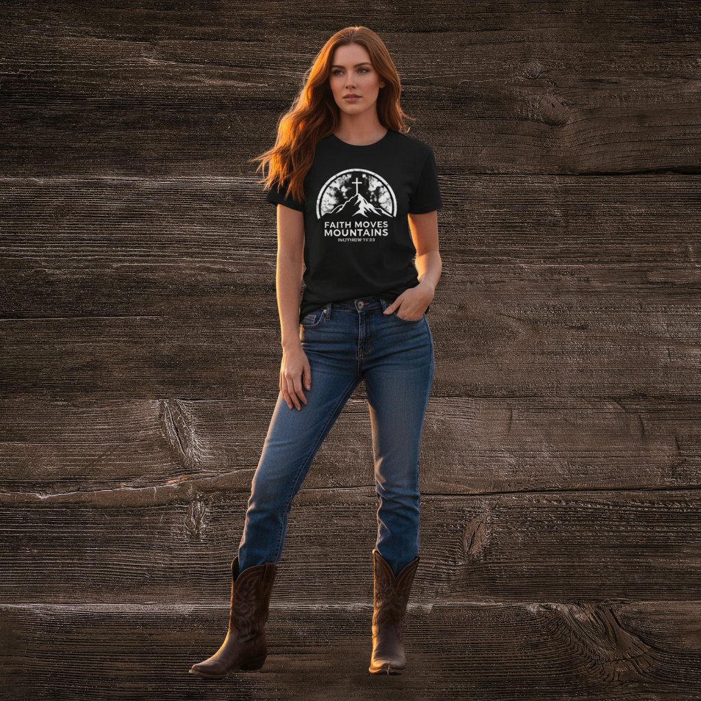 Faith Moves Mountains Tee- Womens