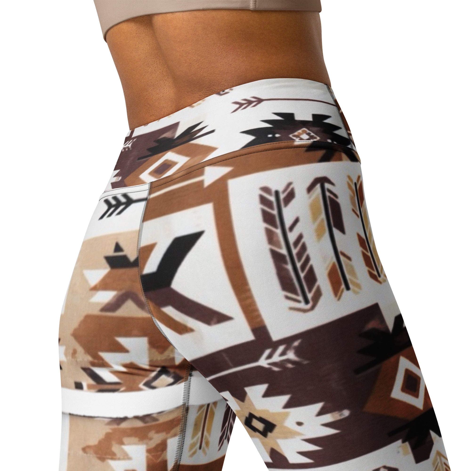 Western Print Yoga Leggings - Four-Way Stretch Athletic Pants | Women's Activewear