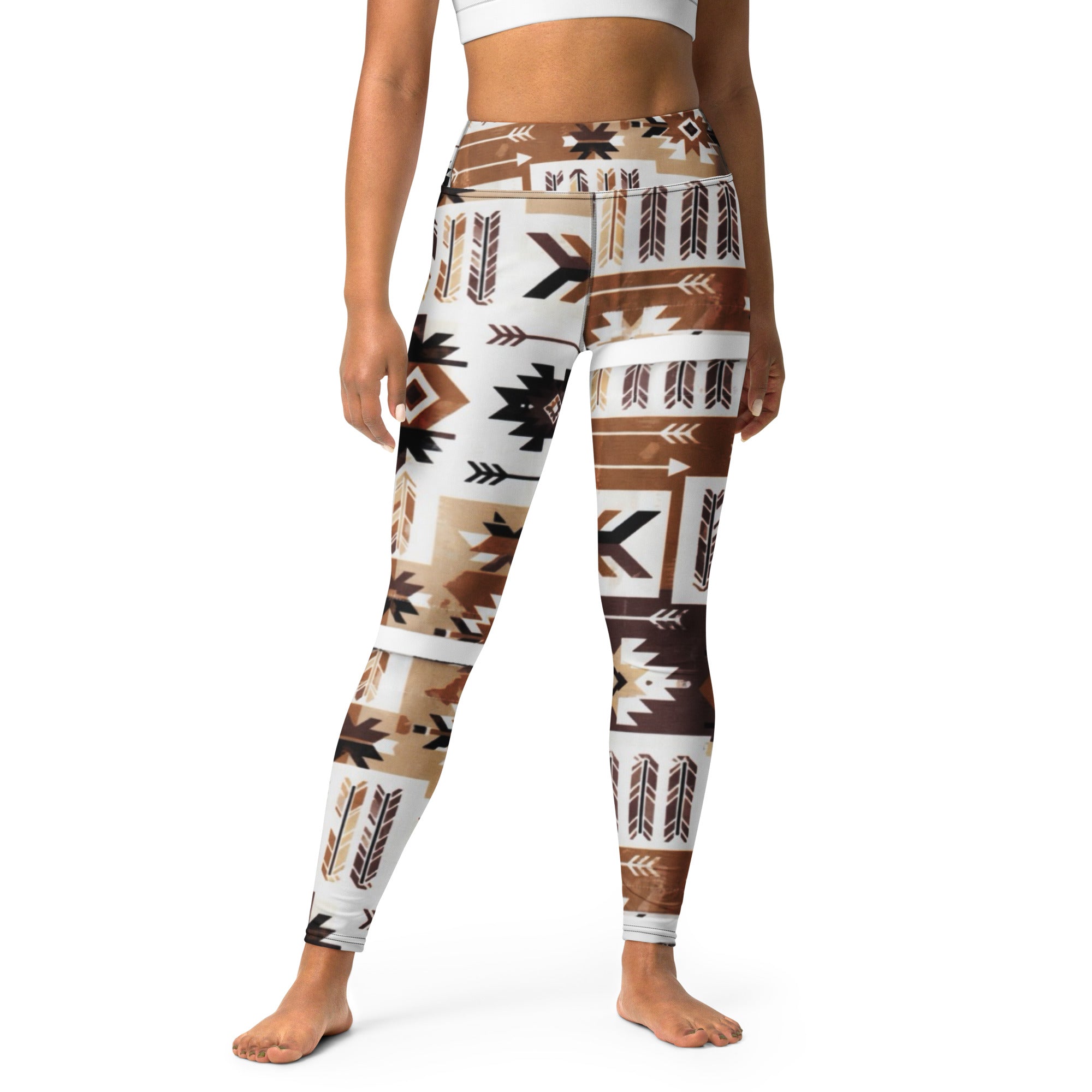 Western Print Yoga Leggings - Four-Way Stretch Athletic Pants | Women's Activewear XL