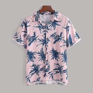 Men's Full Size Tropical Print Hawaiian Style Top and Shorts Set Plus Size