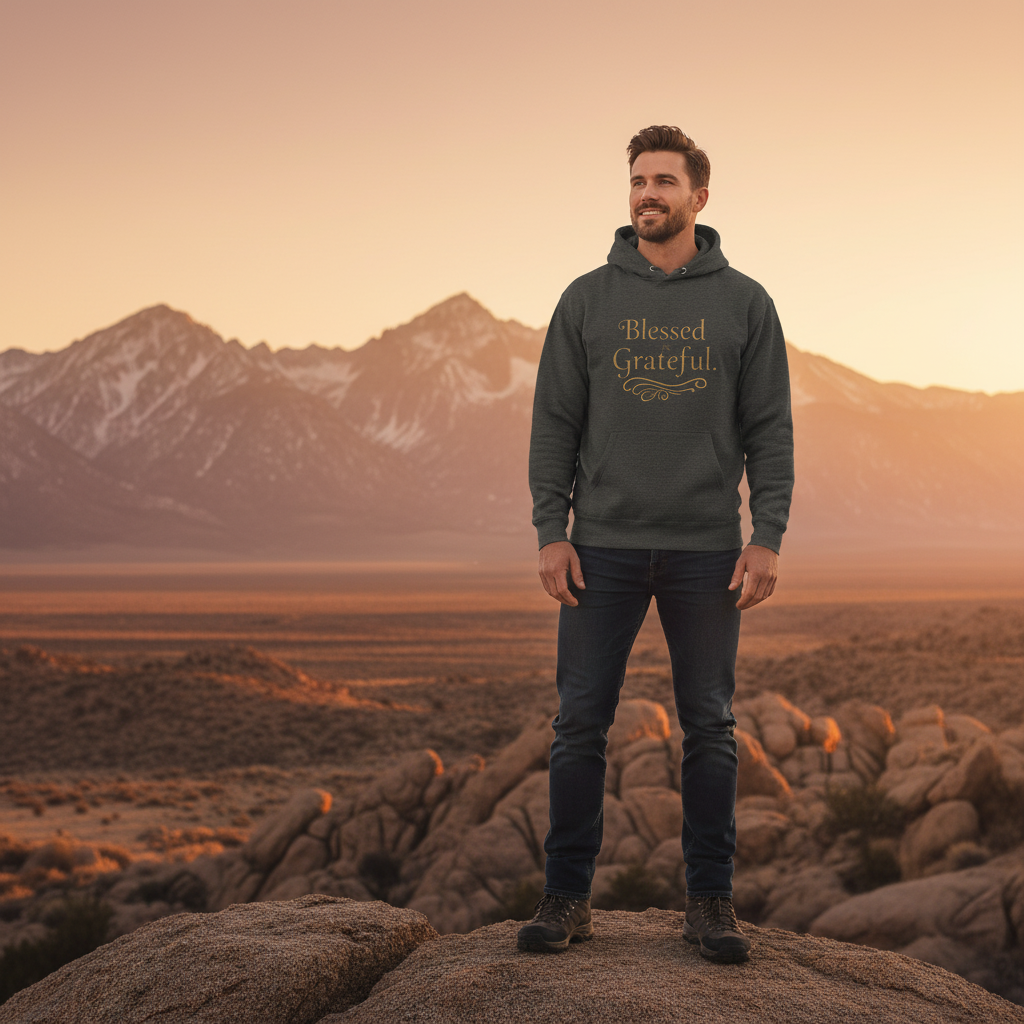 Charcoal Heather - Male model outdoors