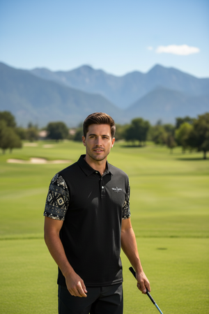 Midnight Aztec Performance Polo