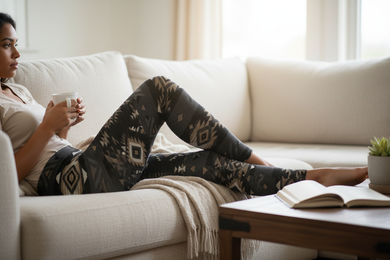 Midnight Aztec Leggings - Lifestyle Shot