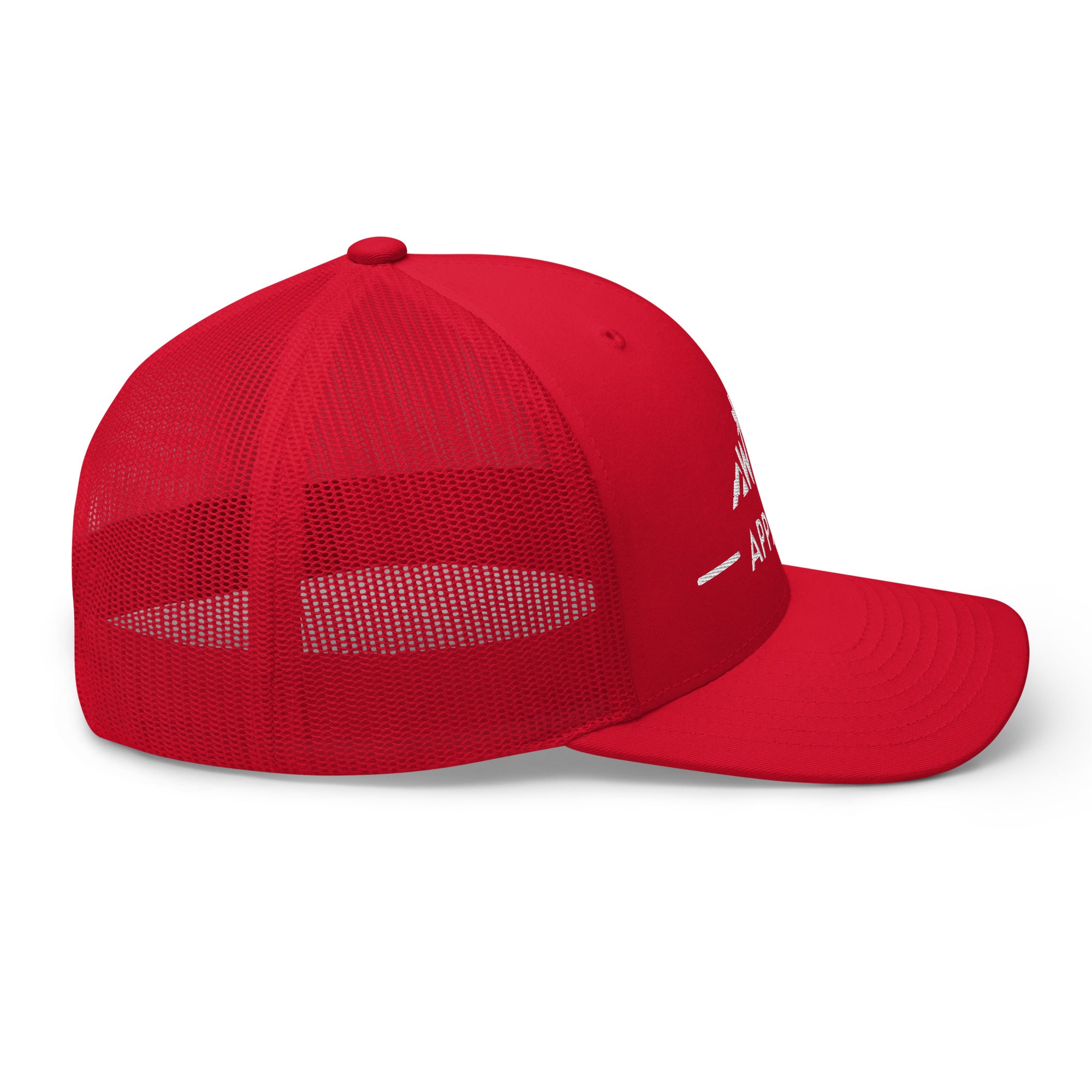 Red mesh cap on a white background