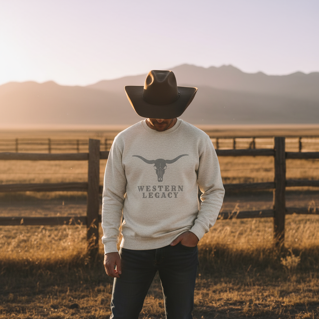 Western Legacy Oatmeal Sweatshirt Lifestyle