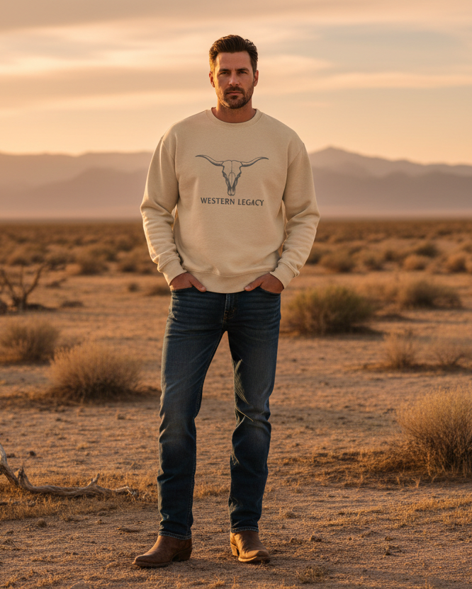 Western Legacy Longhorn Sweatshirt-Mens