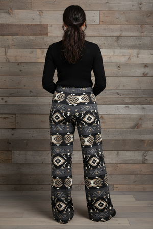 Midnight Aztec Wide-Leg Lounge Pants