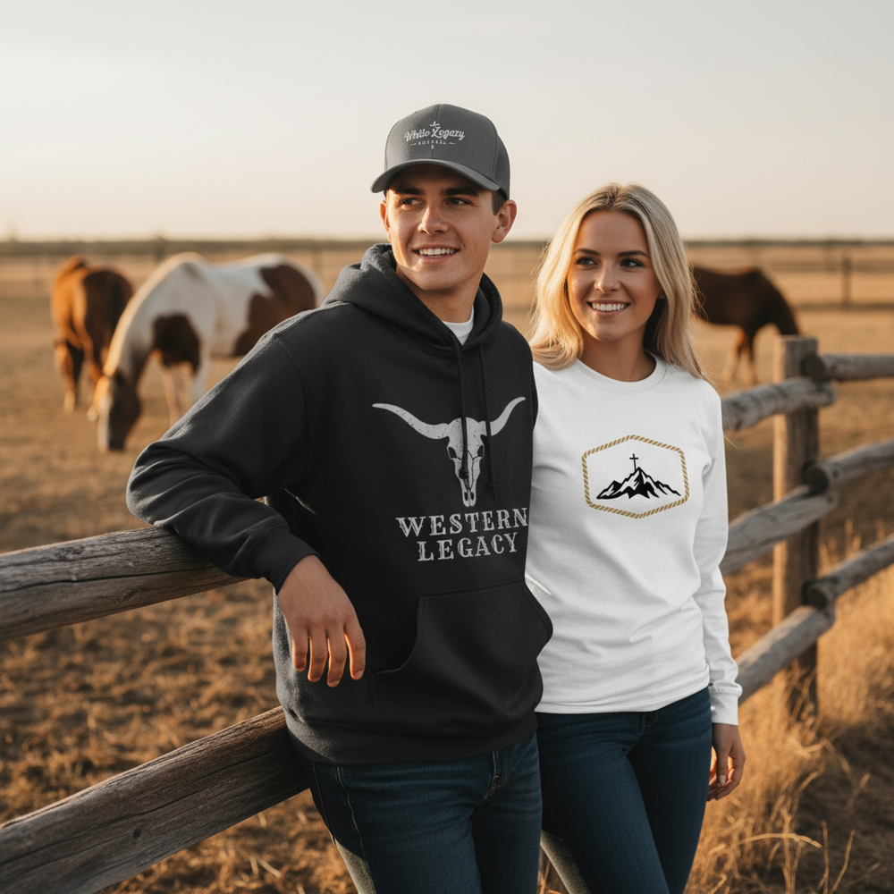 Young couple moody Western aesthetic